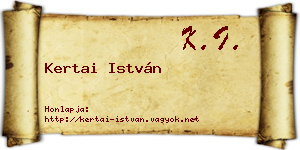 Kertai István névjegykártya